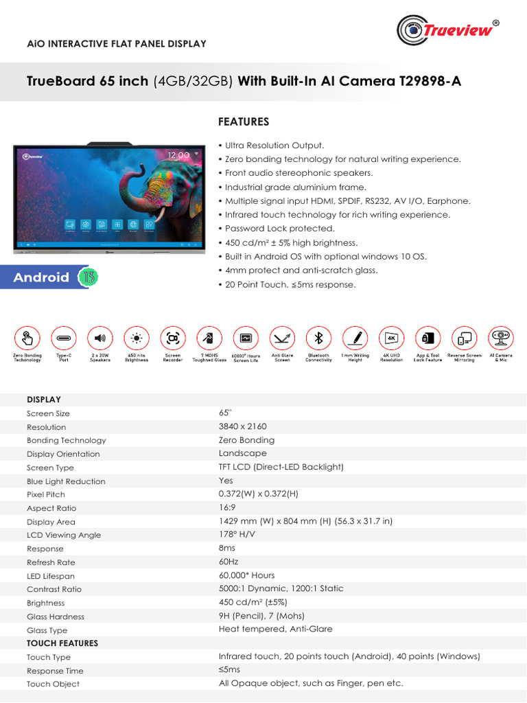 48MP AI Camera for TrueBoard Display | PDF | Pixel | Display Resolution