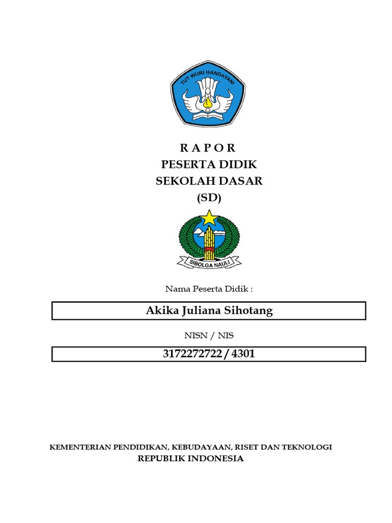 Rapor Peserta Didik SD Akika Sihotang | PDF