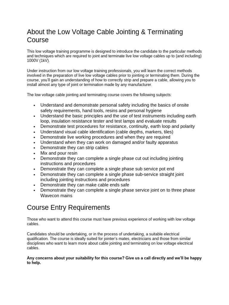 Low Voltage Cable Jointing 09 | PDF | Electrical Connector ...