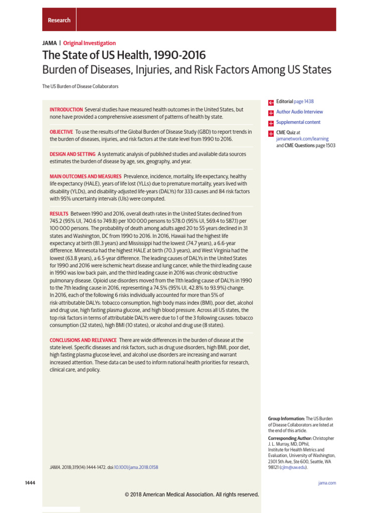 Burden of Diseases | PDF | Risk | Public Health