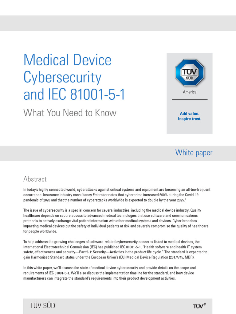 Medical Device Cybersecurity Guide | PDF | Medical Device | Computer ...