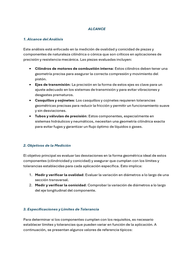Medición de Ovalidad y Conicidad | PDF | Medición | Calibración