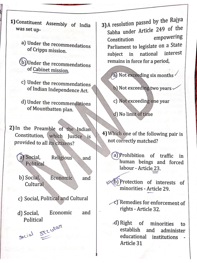 obc free coaching exam PDF