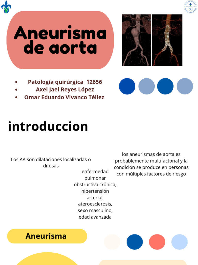 Clasificación y tratamiento del aneurisma aórtico | PDF | Aorta ...
