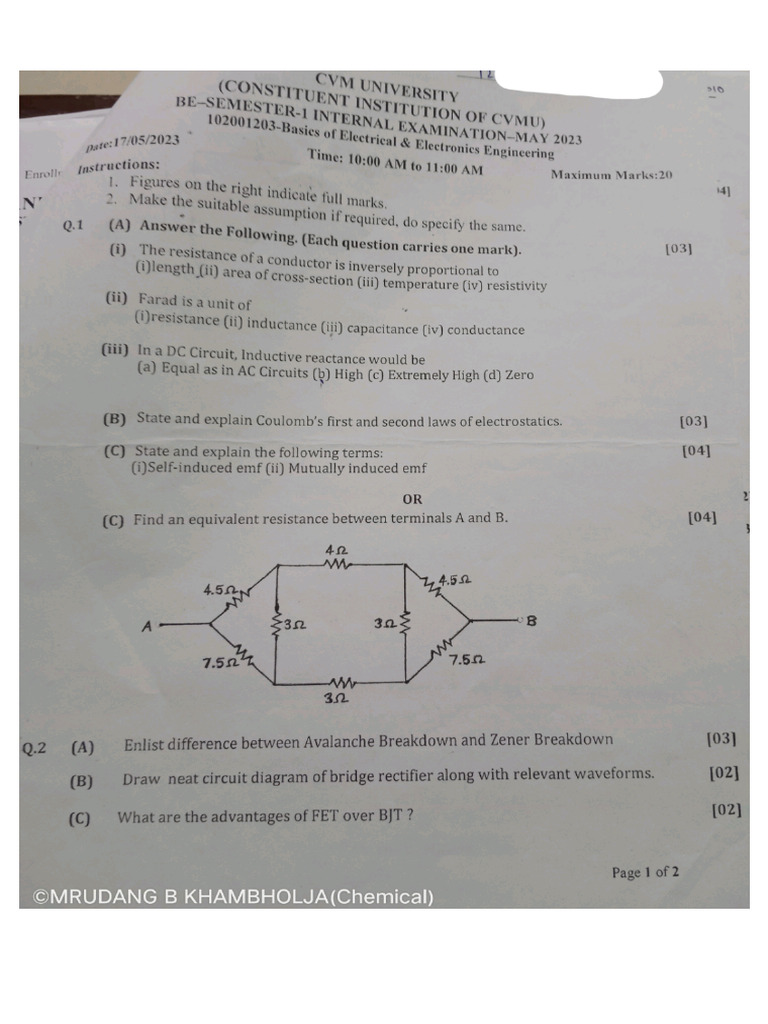 Beee May-23 Internal Paper | PDF