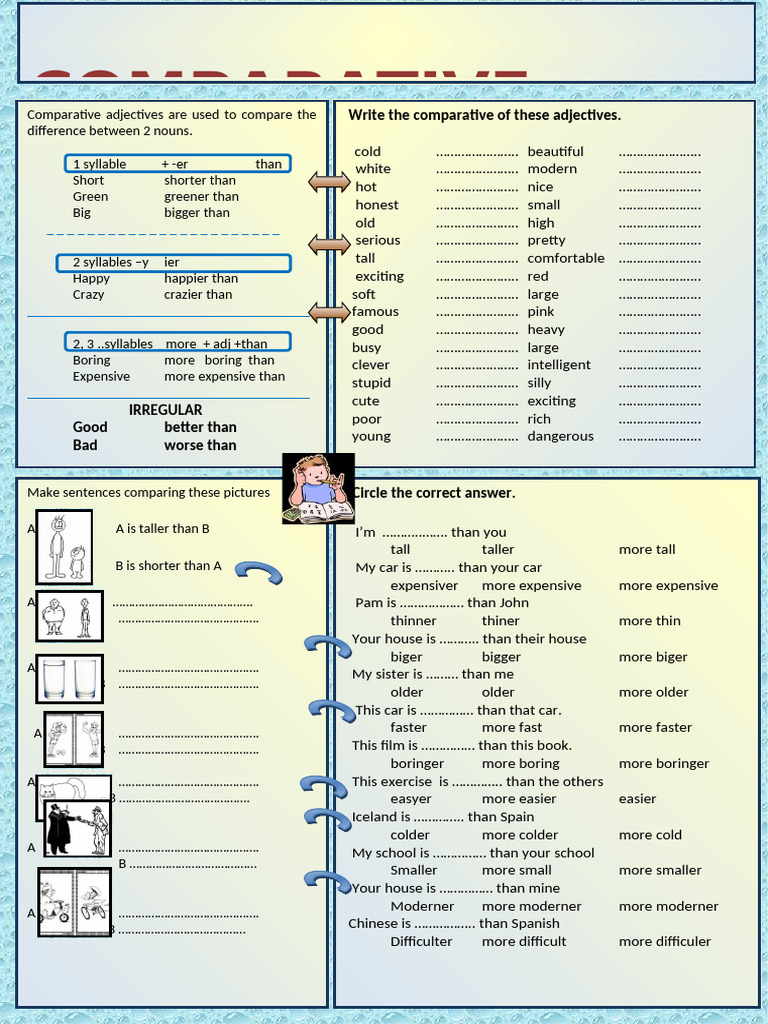 Adjectives - Comparative Exerc. | PDF | Language Mechanics | Morphology