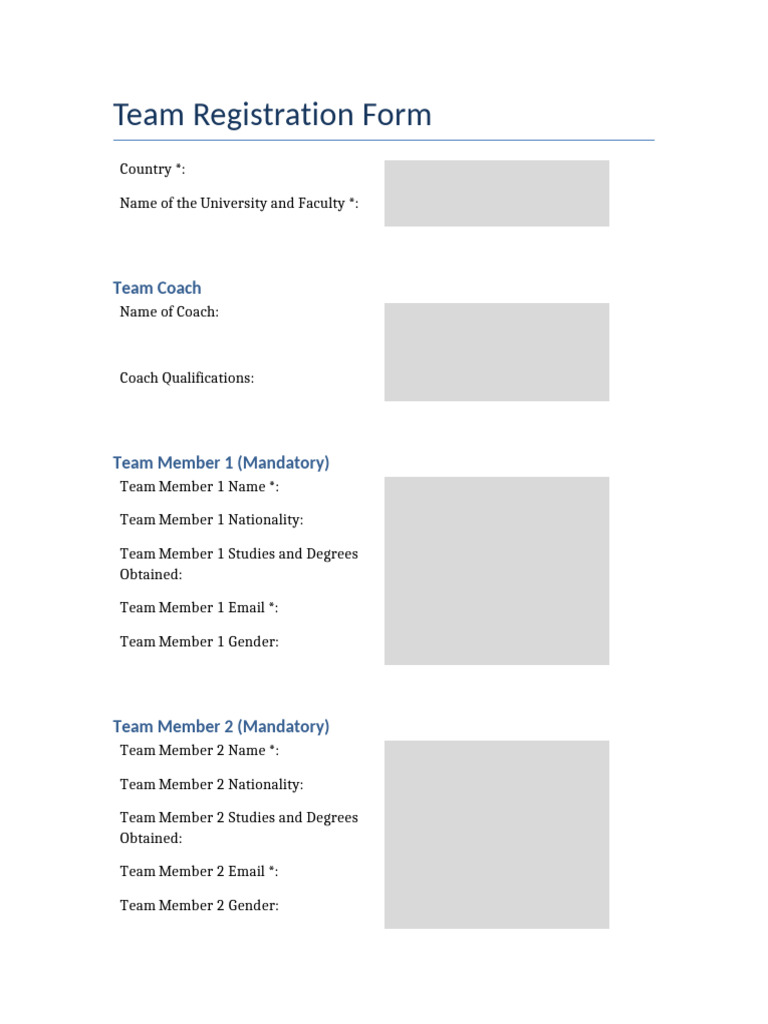 WIPO Moot Court Team Registration Form | PDF