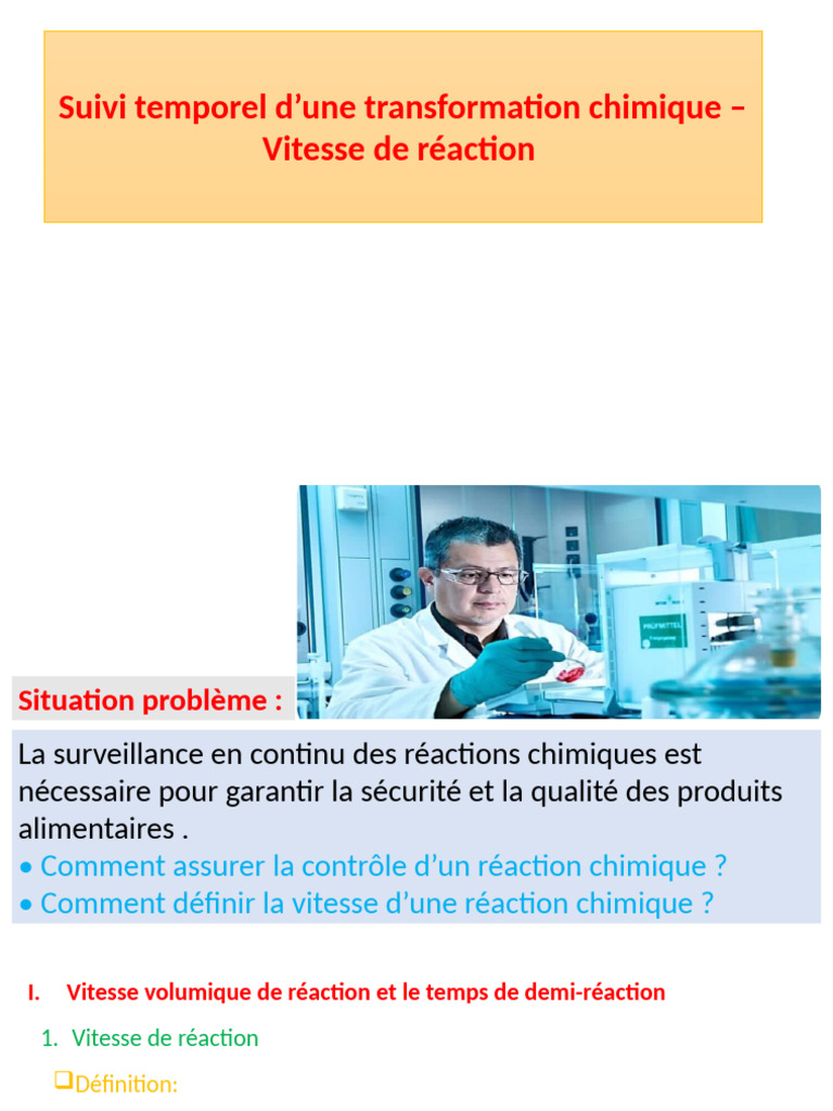 Suivi temporel des réactions chimiques | PDF | Réactions chimiques | Chimie
