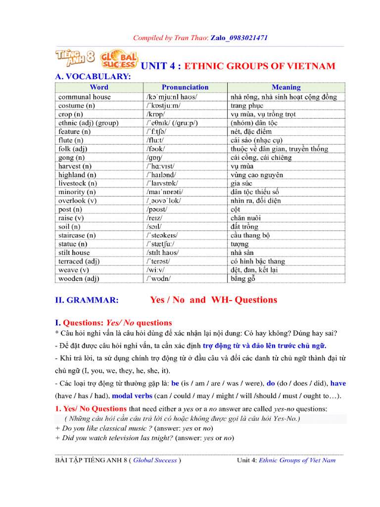 BAI TAP UNIT 4 - Key | PDF