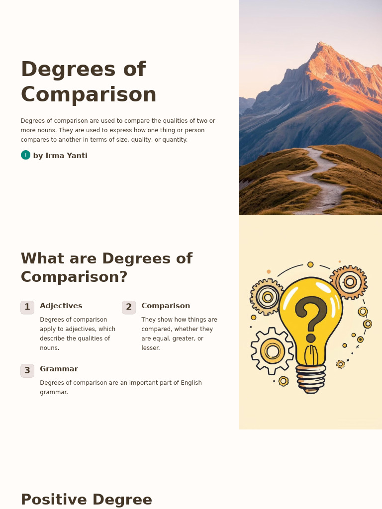 Understanding Degrees of Comparison | PDF | Adjective | Linguistic ...