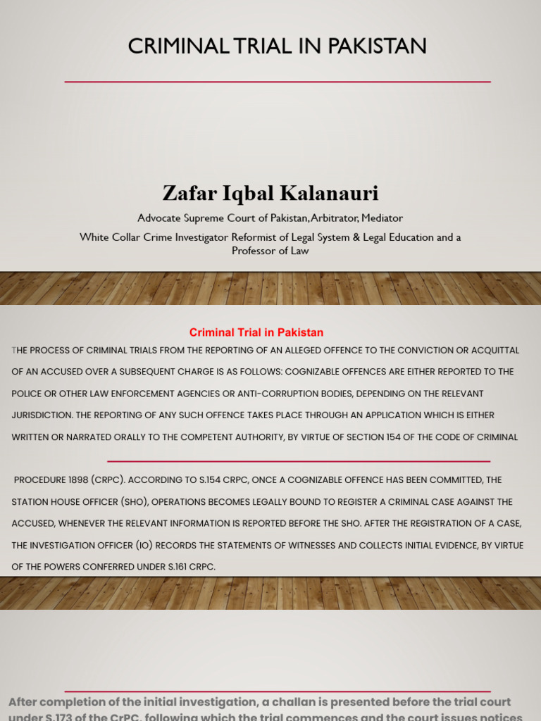 Criminal Trial Process in Pakistan | PDF | Burden Of Proof (Law) | Fraud