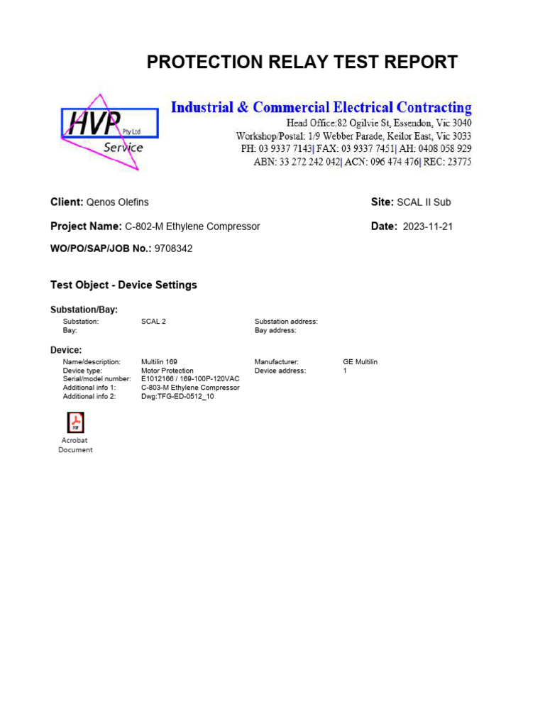GE Multilin 169 Relay Test Report | PDF | Power Supply | Electrical ...