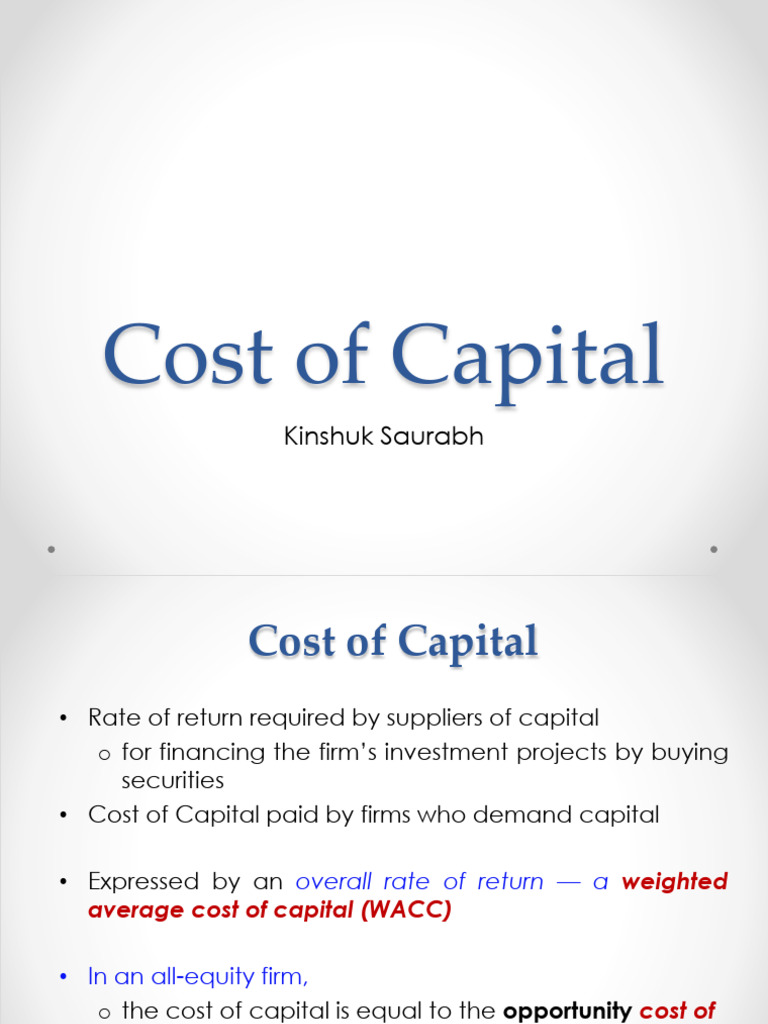 Cost of Capital AU | PDF | Cost Of Capital | Beta (Finance)