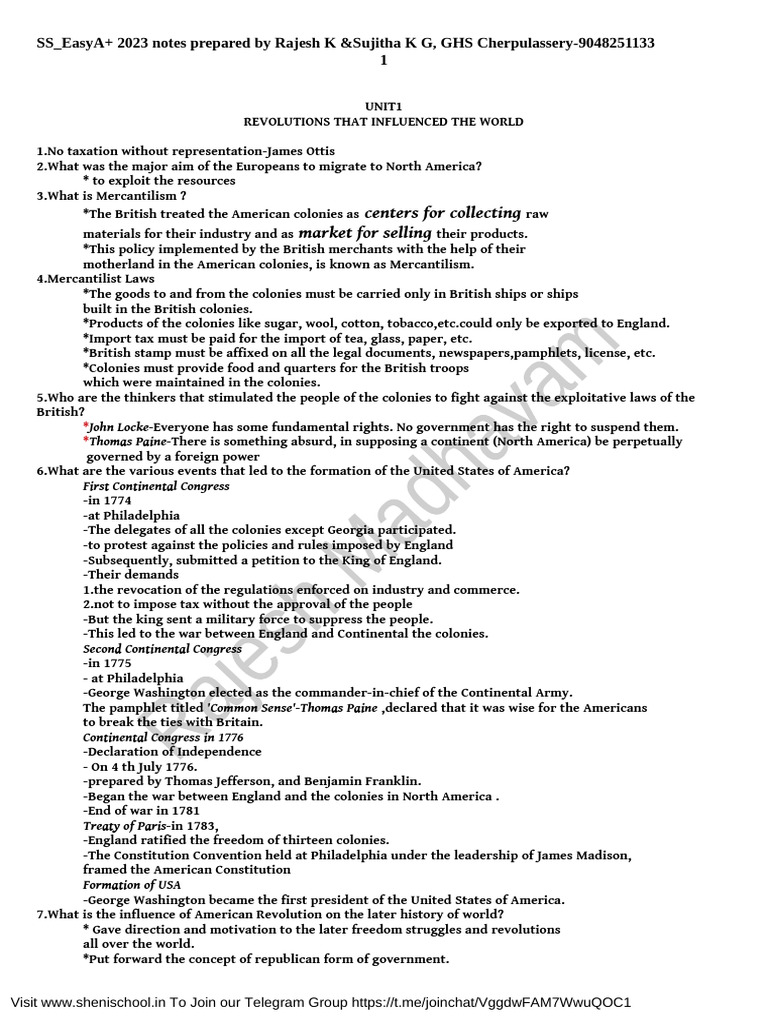 SSLC Social Science Notes 2023 | PDF | Fascism | Palestine Liberation ...