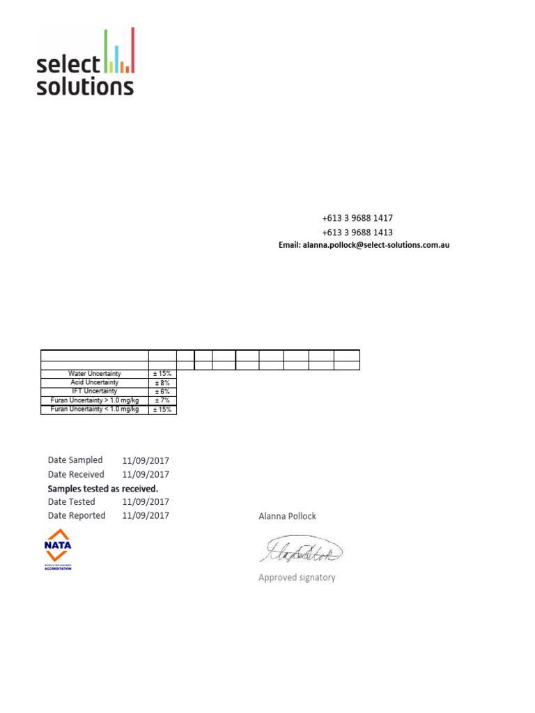 Mineral Oil Testing Report Summary | PDF | Polychlorinated Biphenyl ...
