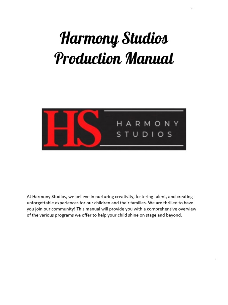 Harmony Studios Production Manual | PDF | Audition