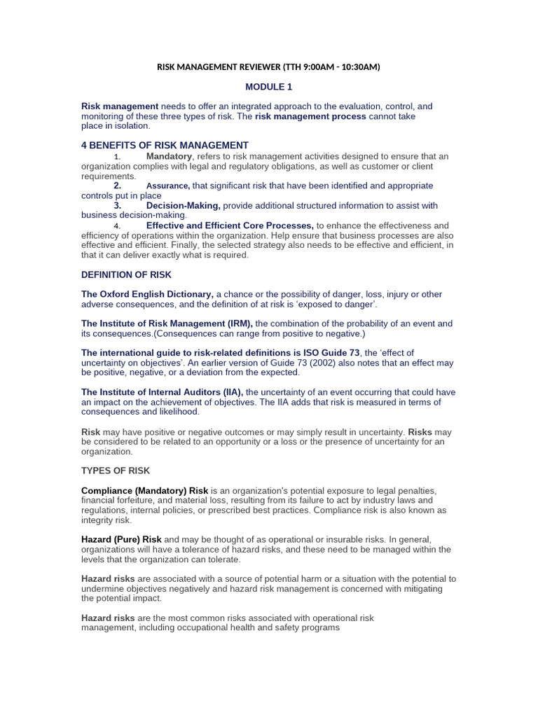 Comprehensive Risk Management Guide | PDF | Risk | Risk Management