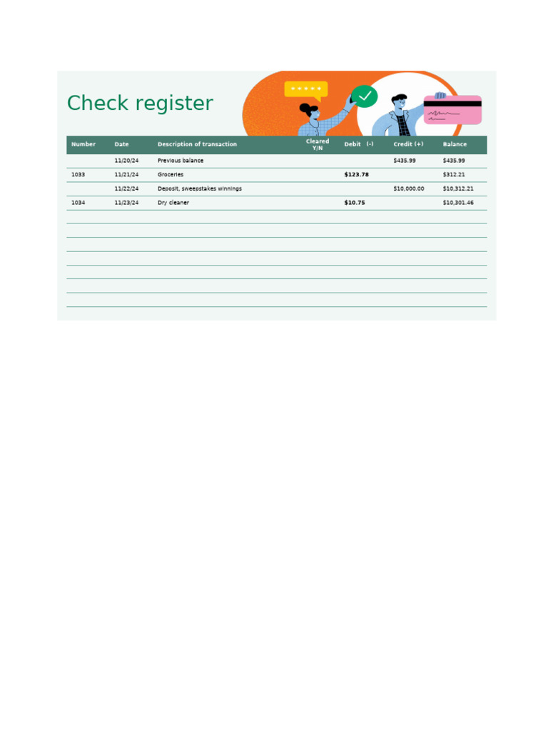 Check Register Simple | PDF