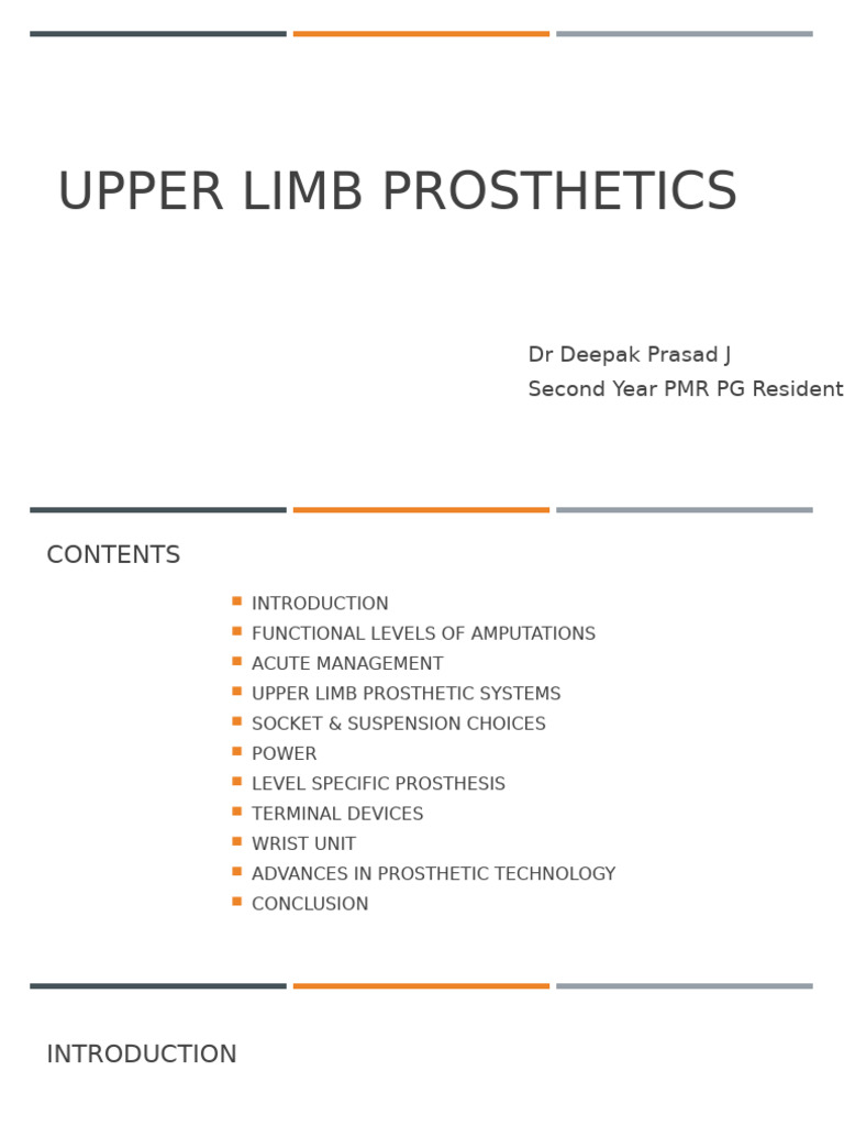 Upper Limb Prosthetics Overview | PDF | Prosthesis | Amputation