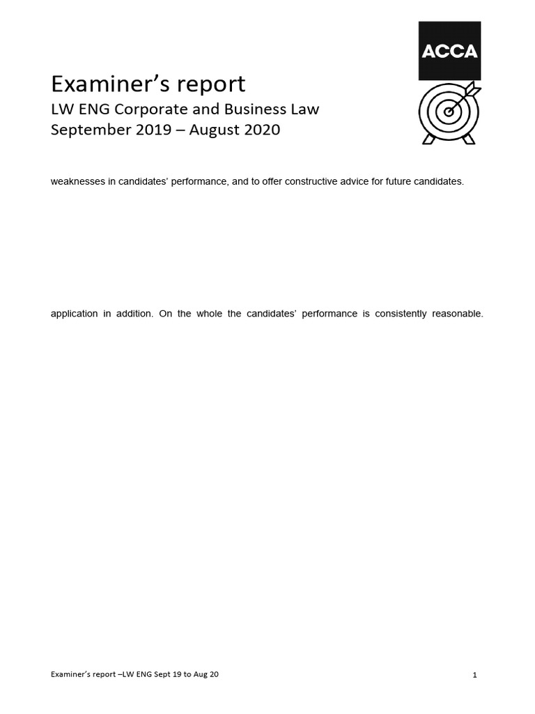 LW ENG Law Exam Report 2019-2020 | PDF | Multiple Choice | Bribery