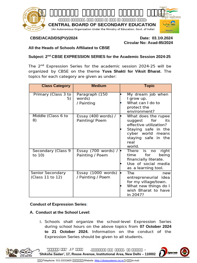 Central Board of Secondary Education: (An Autonomous Organisation Under ...