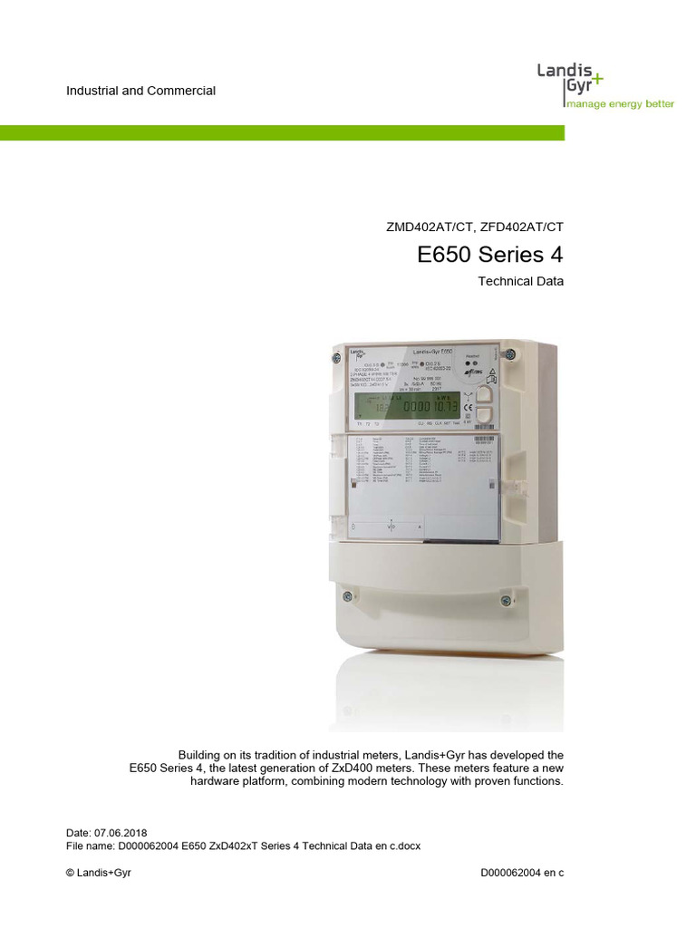 E650 Series 4 Electricity Meters Data | PDF | Electrical Engineering ...