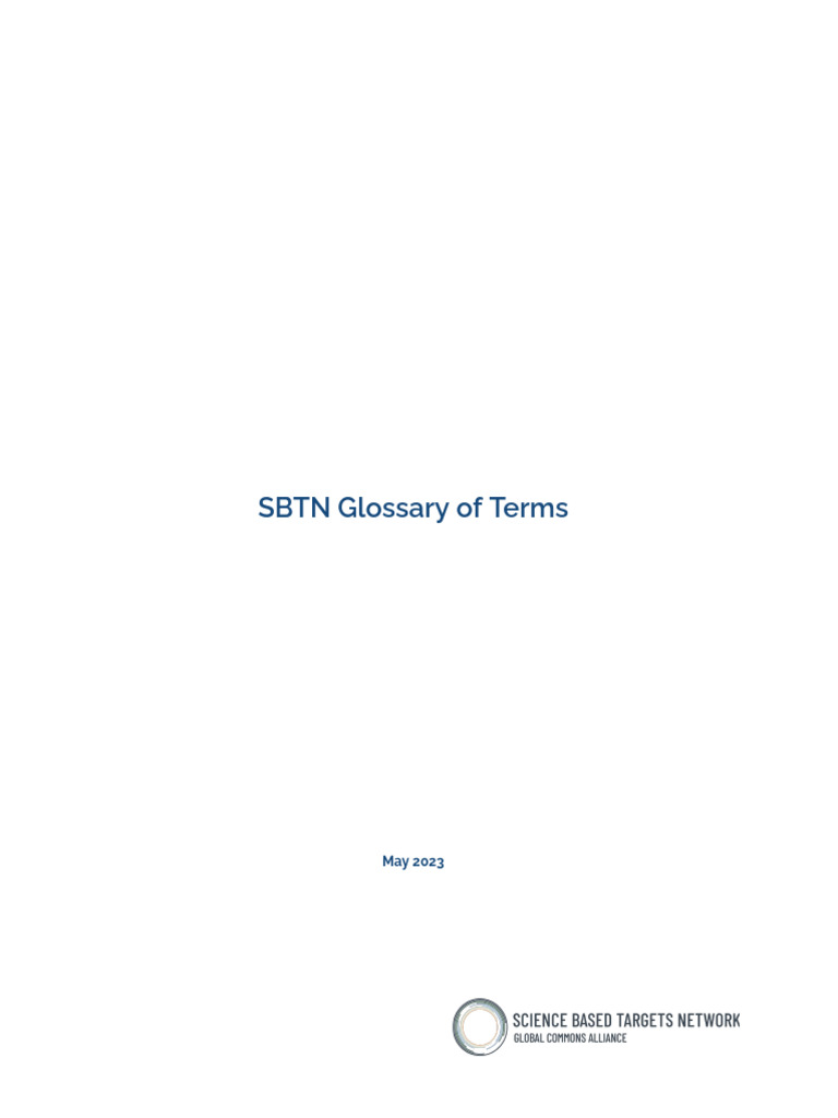 SBTN Terms Glossary for Sustainability Methods | PDF | Ecosystem ...