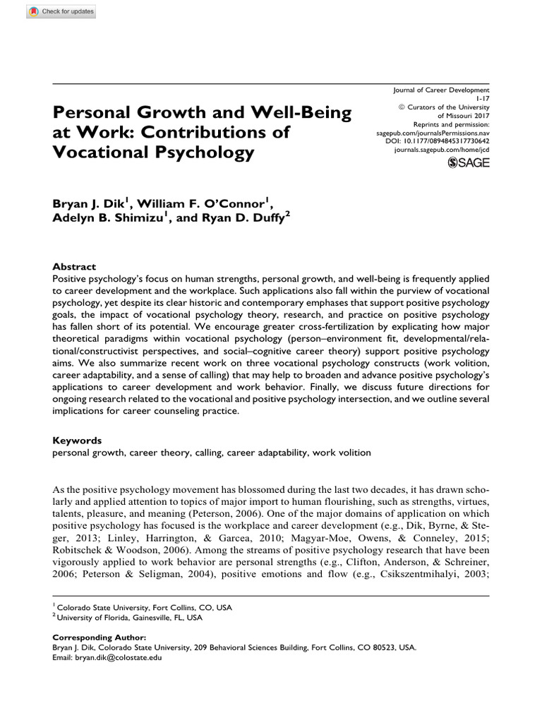 Personal Growth and Well-Being | PDF | Self Efficacy | Positive Psychology