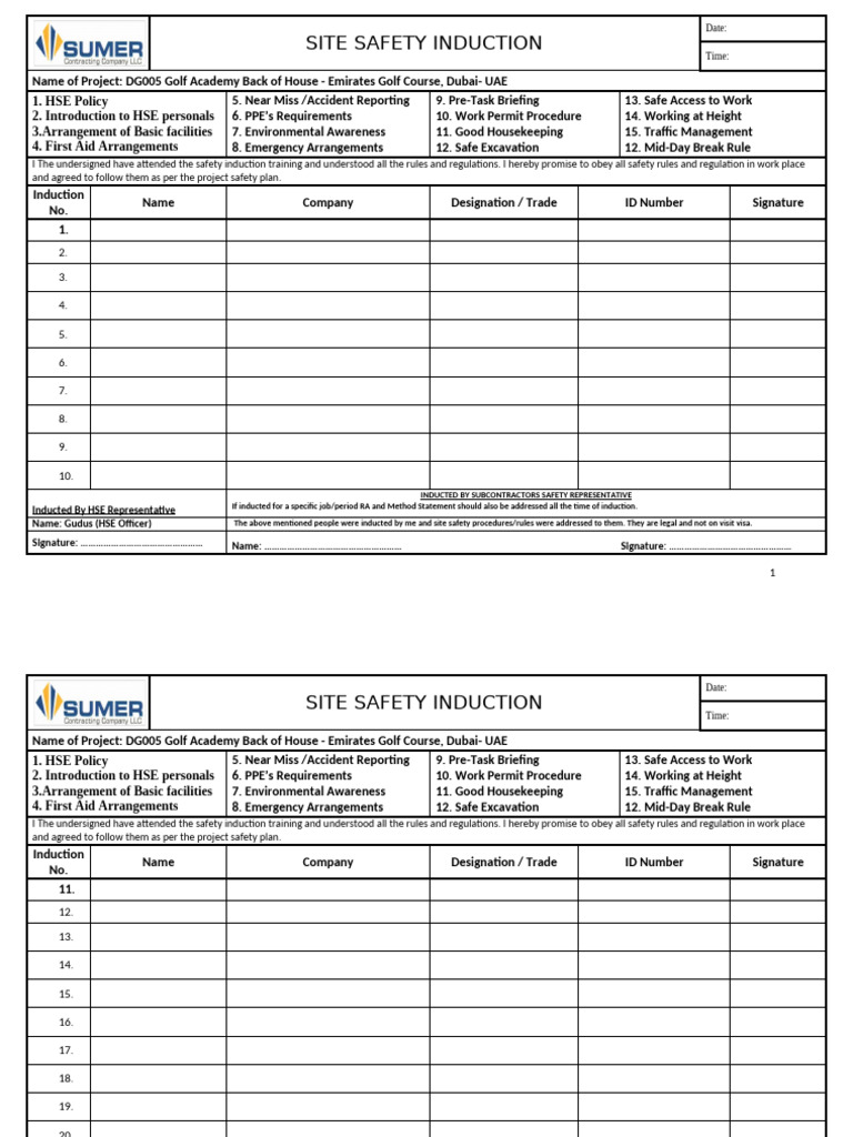 Site Safety Induction Overview | PDF | United Arab Emirates | Dubai