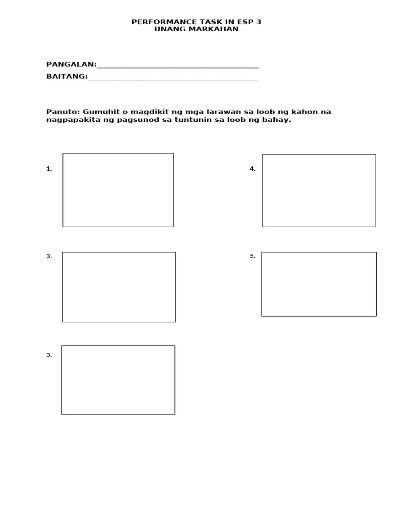 Performance Task in Esp3 1st QRT New | PDF