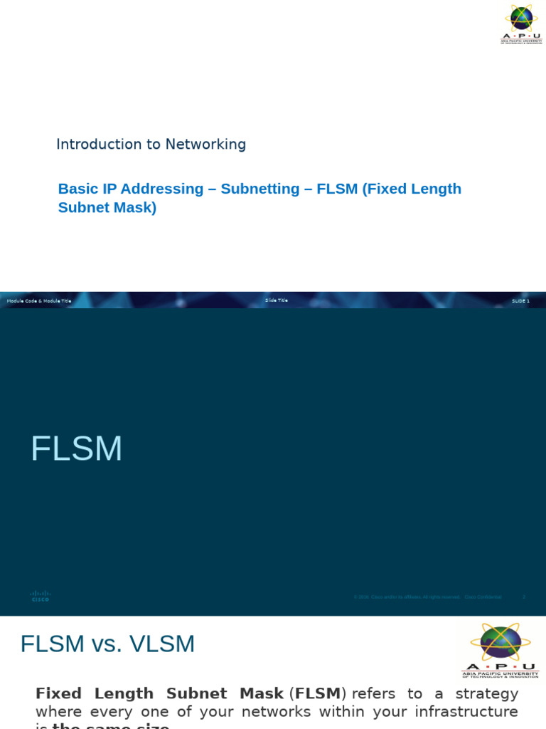 FLSM Subnetting Guide for Networking | PDF | Computers