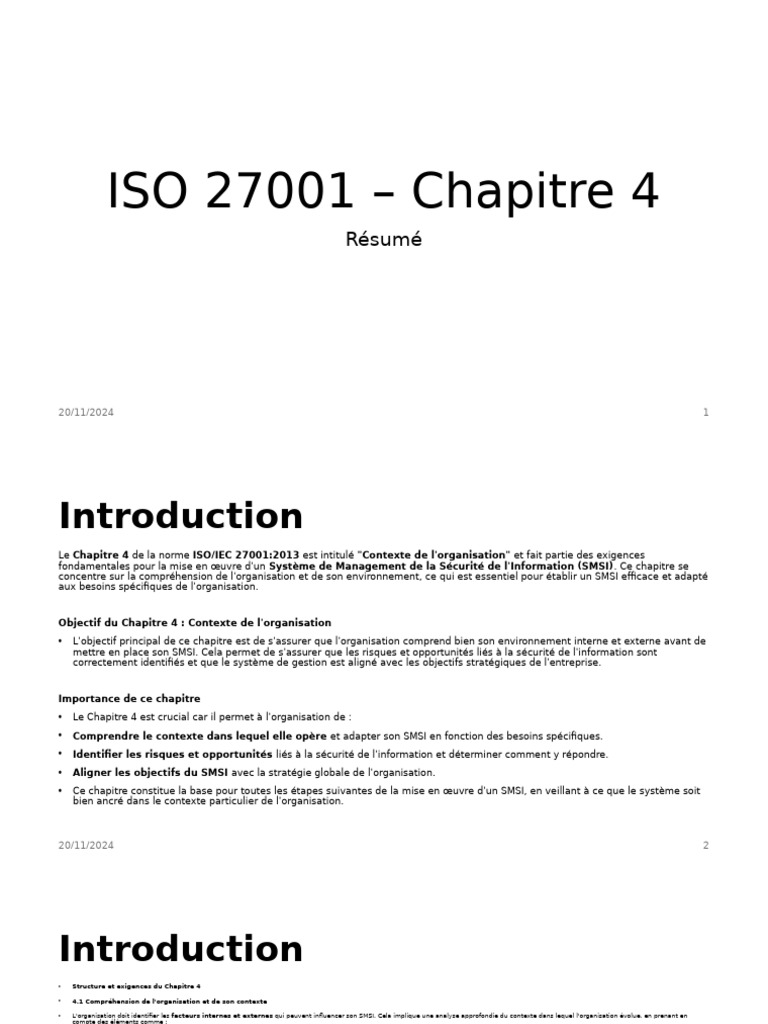 Contexte de l'organisation en ISO 27001 | PDF | Sécurité des systèmes d ...