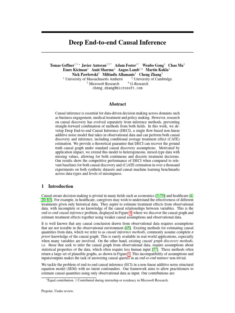 Deep End-to-End Causal Inference Model | PDF | Causality | Statistical ...