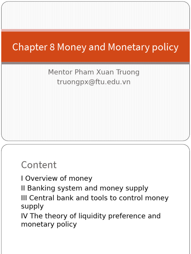 (KTVM) Kinh Te Vi Mo Pham Xuan Truong Chap 8 Money and Monetary Policy ...
