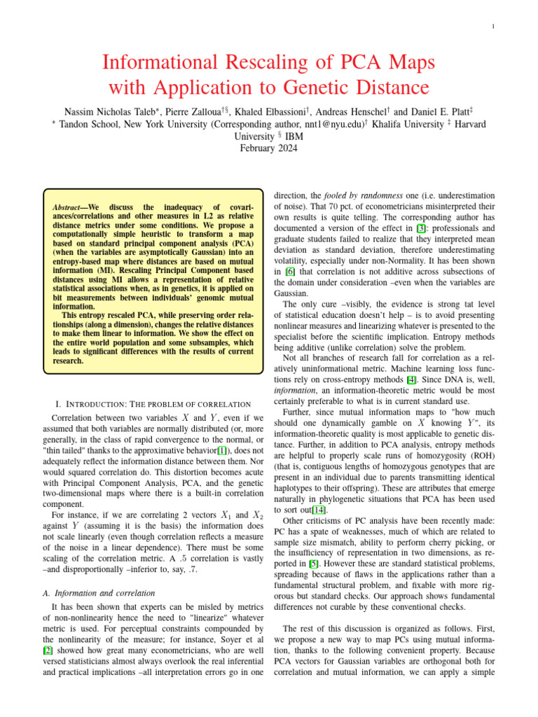 Informational Rescaling of PCA Maps With Application To Genetic ...