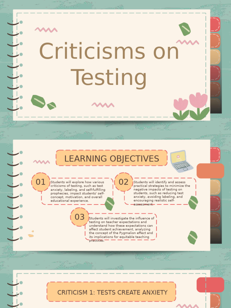 Critiques of Educational Testing | PDF | Anxiety | Social Psychology