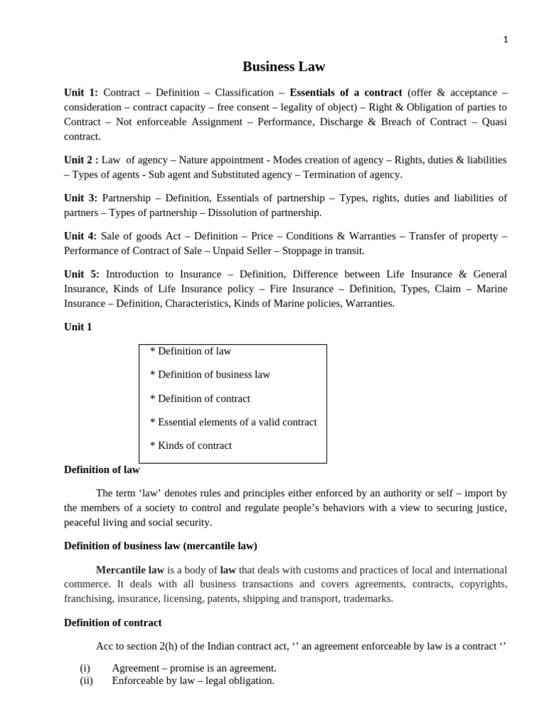 Business Law: Contracts and Agency Essentials | PDF | Assignment (Law ...