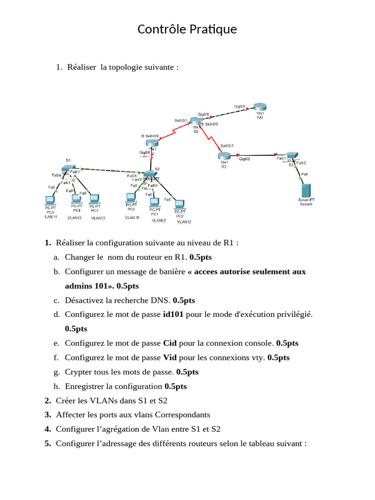 Configuration Réseau et Routage RIP | PDF | Technologie et ingénierie