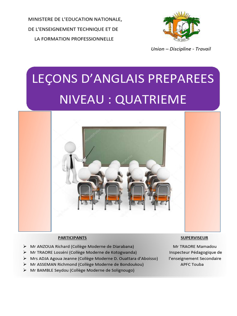 English Lessons for 4ème Students | PDF | English Language | Vocabulary