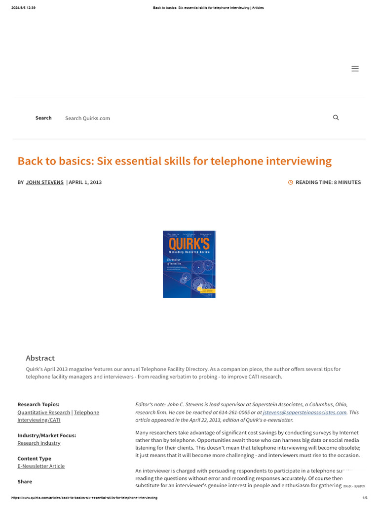 PDF INTERVIEWING BY TELEPHONE SPECIFIC CONSIDERATIONS visual data 2