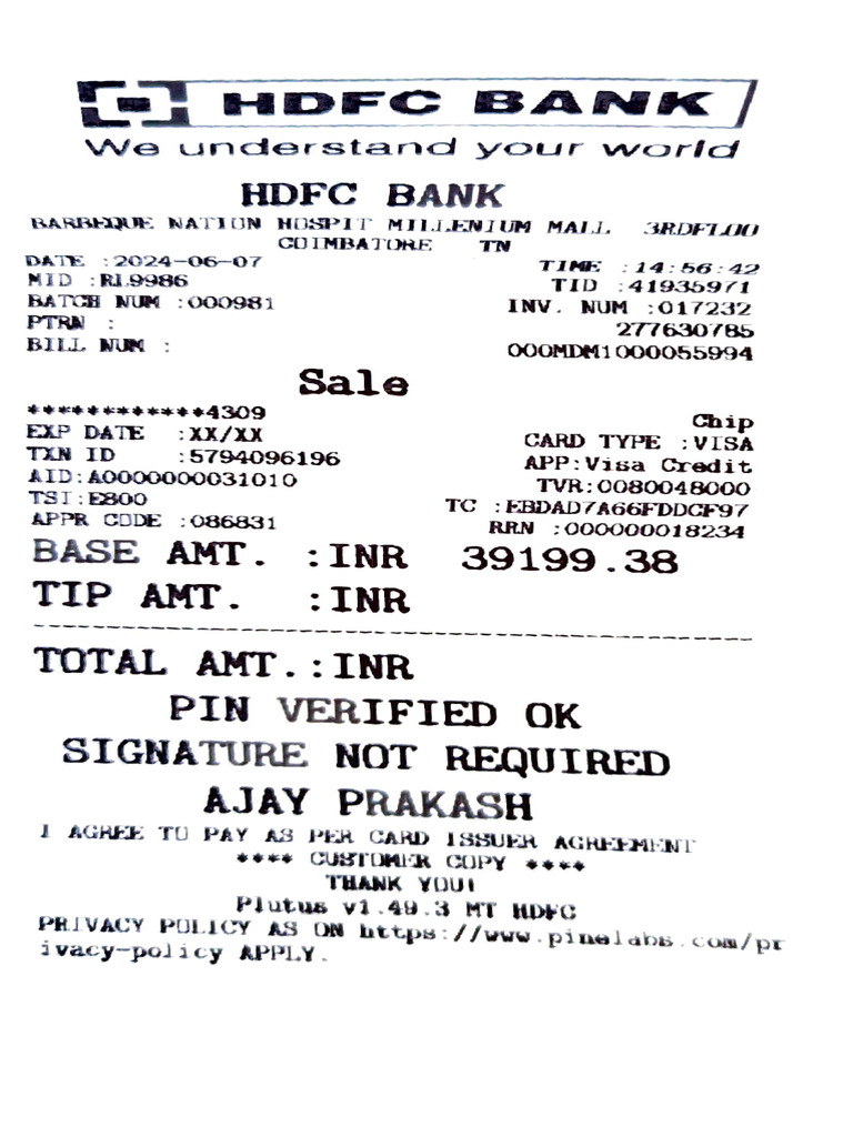 Card Bill | PDF