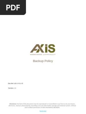 ISMS - 008  Backup Policy