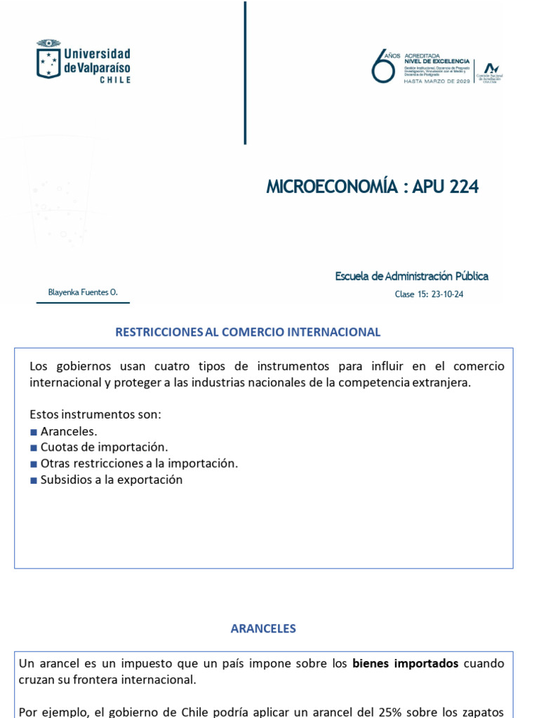 Efectos de Aranceles en Comercio Internacional | PDF | Excedente ...