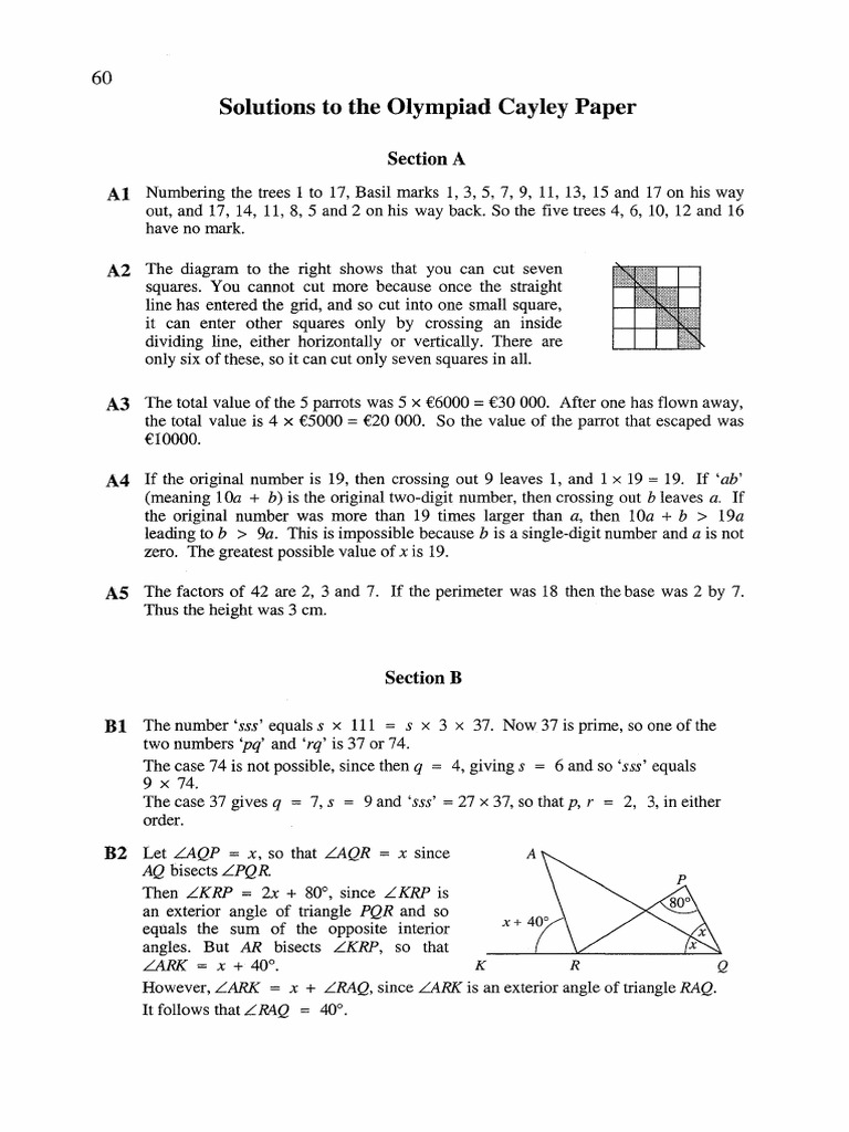 IMO Cayley 2003 Solution Only | PDF | Area | Elementary Mathematics