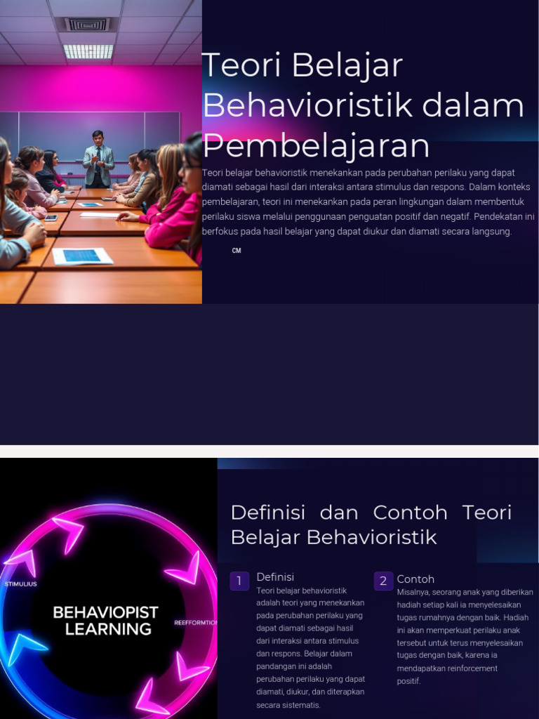 Teori Belajar Behavioristik Dalam Pembelajaran Pdf Pdf