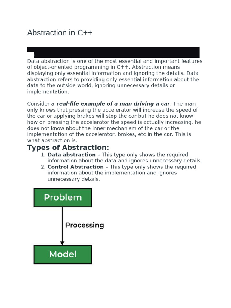 Abstraction in Oop | PDF | C++ | Class (Computer Programming)