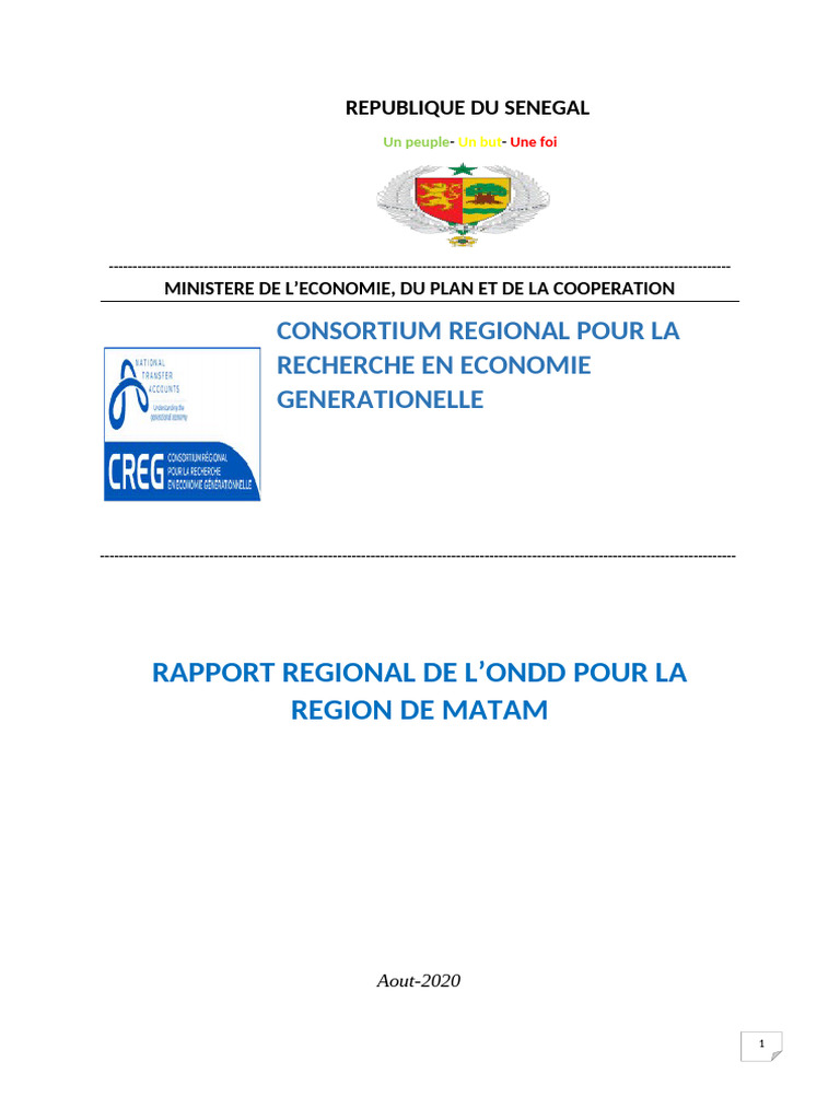 Rapport ONDD Matam 2020 | PDF | Comptabilité nationale | Environnement ...