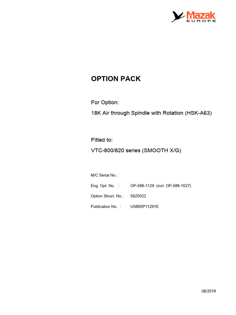18K Air Through Spindle Option Guide | PDF