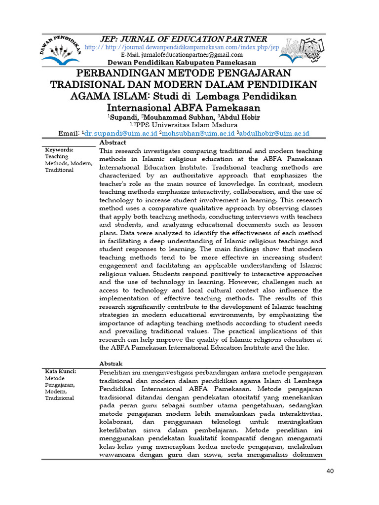 Metode Pengajaran Islam di ABFA Pamekasan | PDF