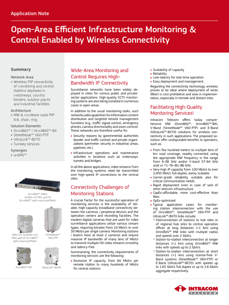 Open-Area Efficient Infrastructure Monitoring and Control | PDF ...